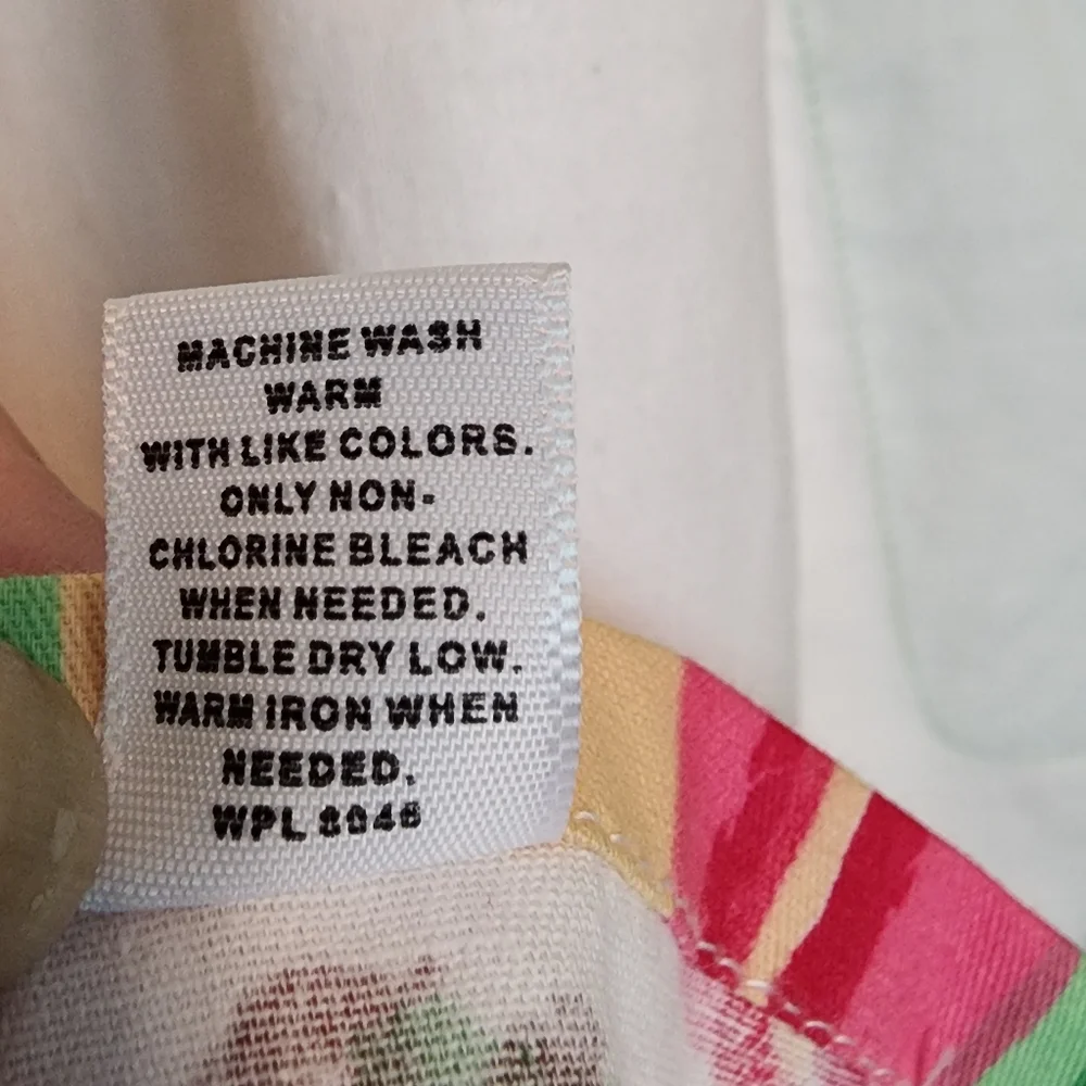 Martha Stewart Green White Print Full Apron
